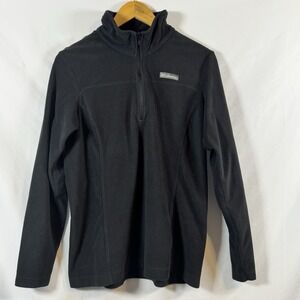 Columbia Fleece Pullover Quarter Zip Women's Large Dark Navy Blue Soft Outdoorsy